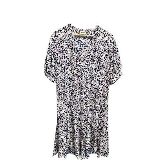Zadig & Voltaire Multicolor Floral Print Short Sleeve Women's Dress Size M - Picture 1 of 4